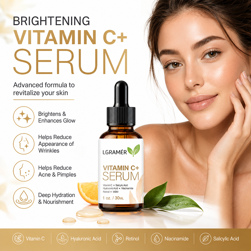 Hyaluronic Acid Serum - 비타민 C+ 히알루론산 함유 브라이트닝 안티에이징