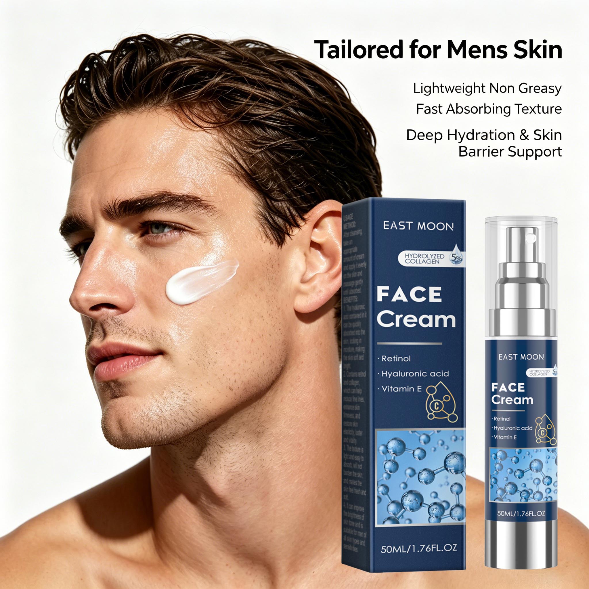 Skincare Retinol - 남성용 레티놀 페이스 크림 히알루론산 퍼밍