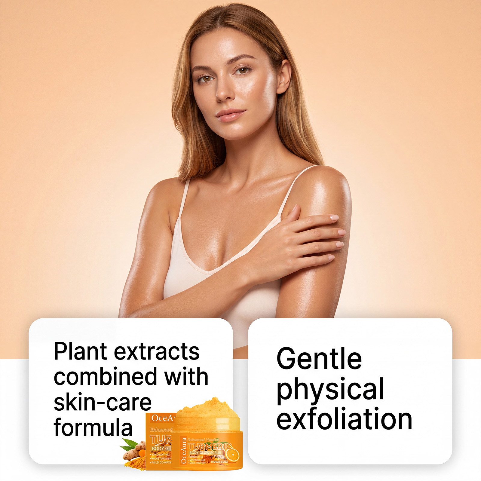 강화된 브라이트닝 효과의 강황 바디 스크럽, 보습 및  - Skincare Glow Glowing 리뷰 및 가격