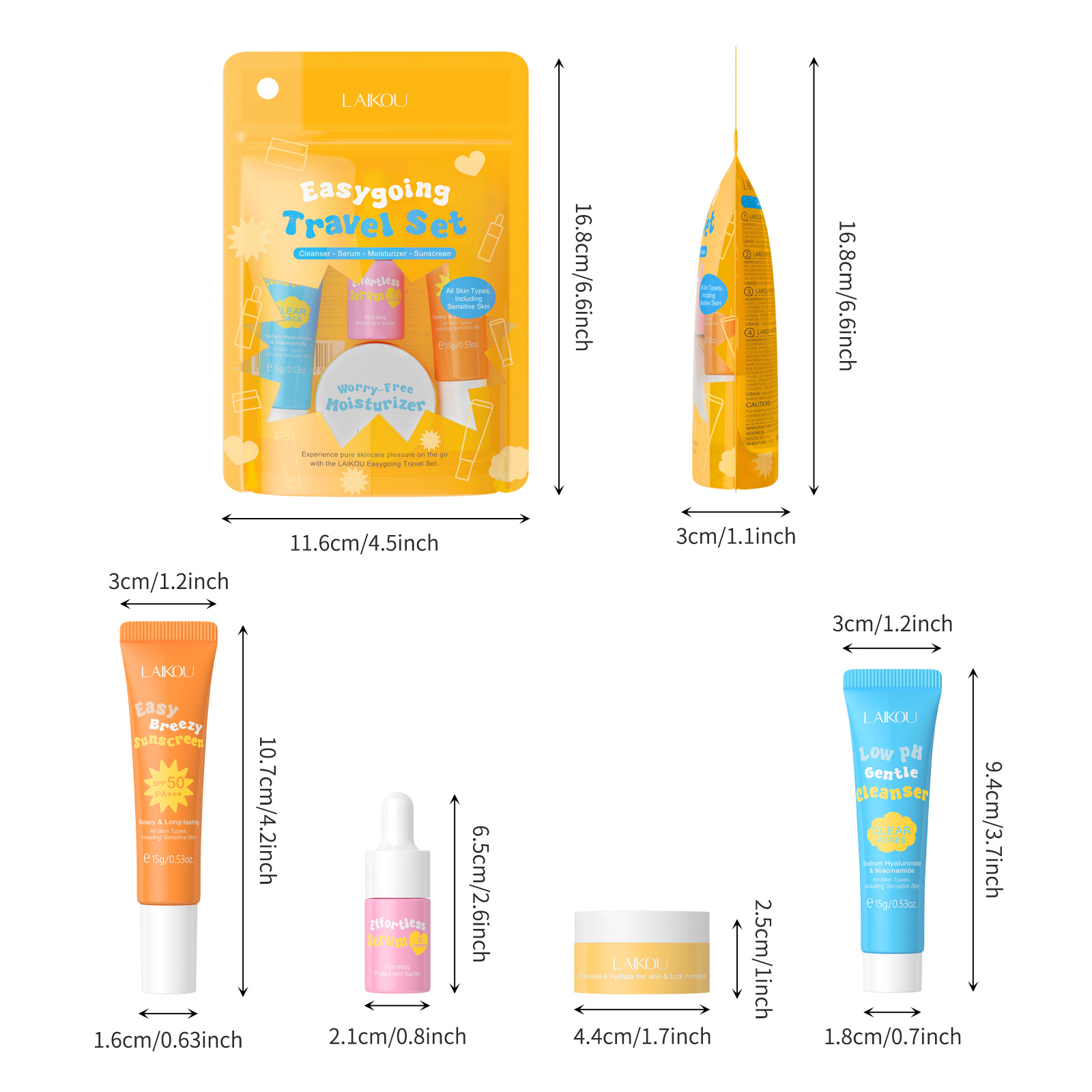 Laikou 세라마이드 여행용 세트, 저Ph 부드러운  - Hyaluronic Acid Serum 리뷰 및 가격