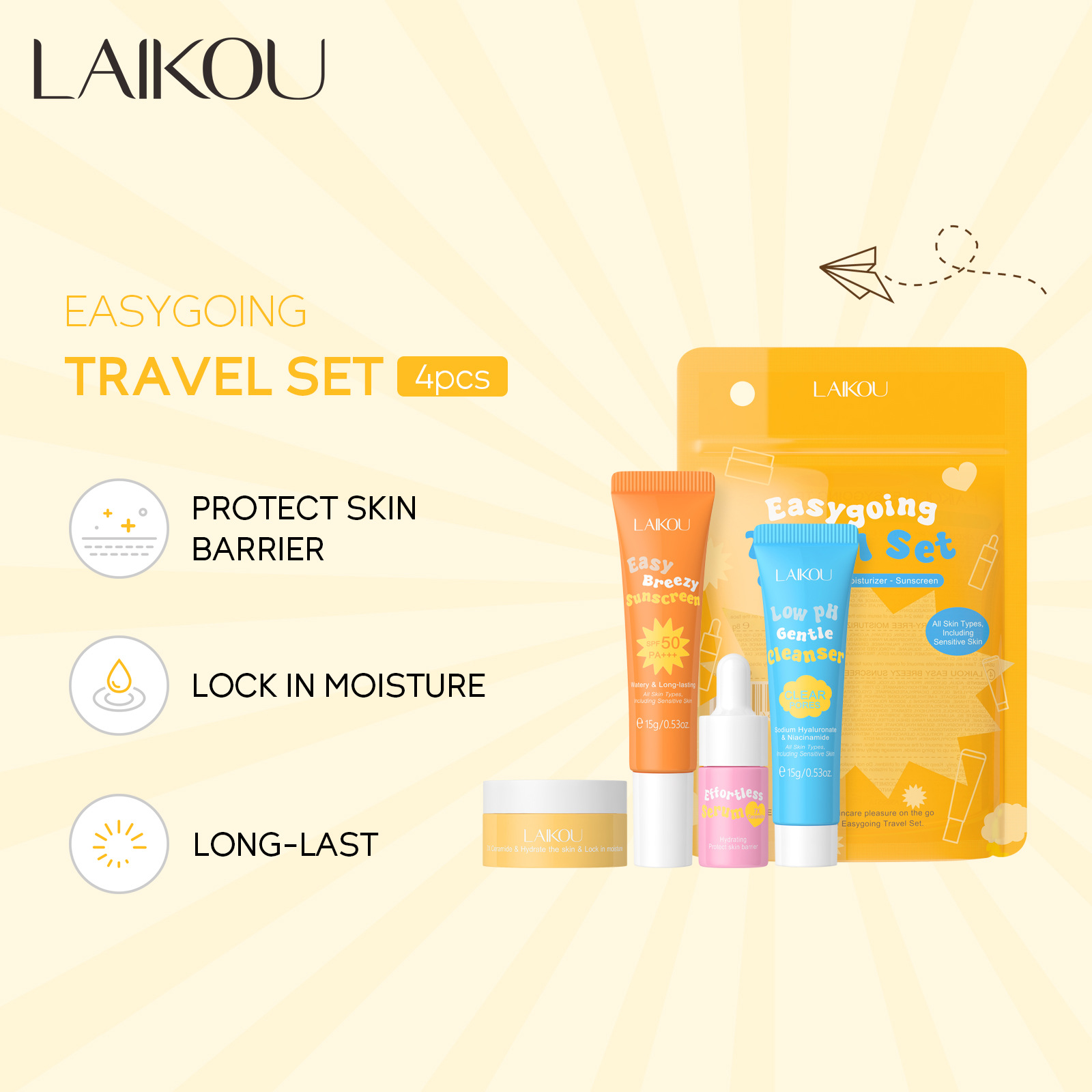 Laikou 세라마이드 여행용 세트, 저Ph 부드러운  - Hyaluronic Acid Serum 리뷰 및 가격