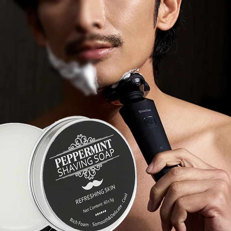 페퍼민트 면도 비누 60g 남성용 면도 비누 풍부한 거 - Skincare Barber Daily 리뷰 및 가격