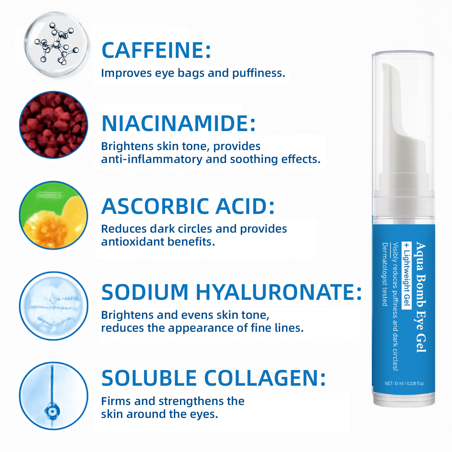 아쿠아 쿨링 아이 젤 카페인 & 히알루론산으로 부기 완 - Hyaluronic Acid Serum 리뷰 및 가격